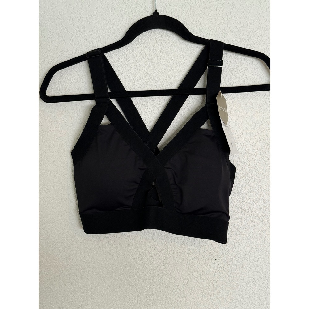 Buffbunny Collection Elysium Sports Bra Black Strappy Large NWT